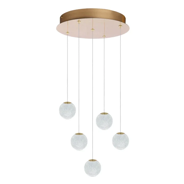 Lampa wisząca szklane klosze LED 3000K EDEM 5 złota AZ6018 - AZzardo