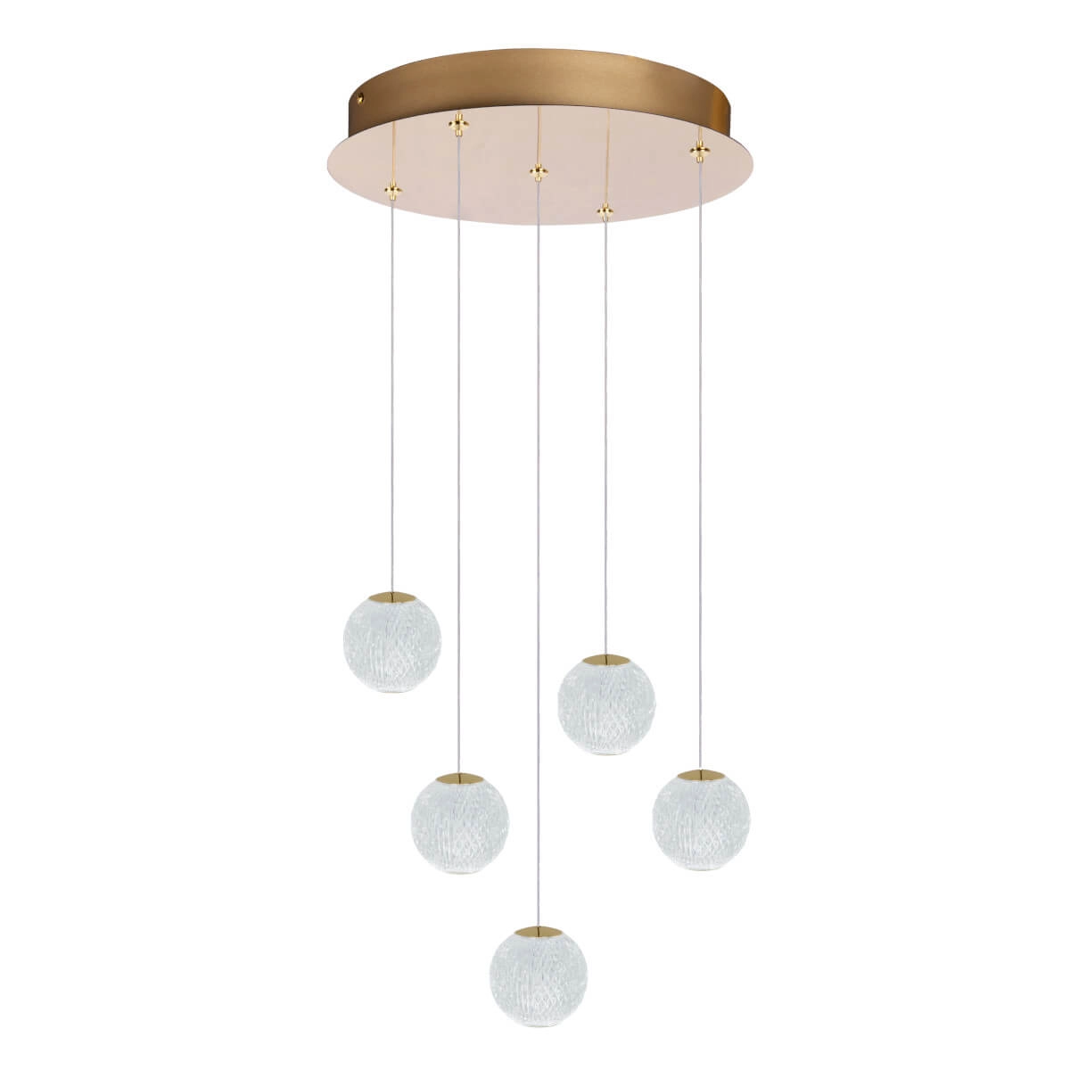 Lampa wisząca szklane klosze LED 3000K EDEM 5 złota AZ6018 - AZzardo