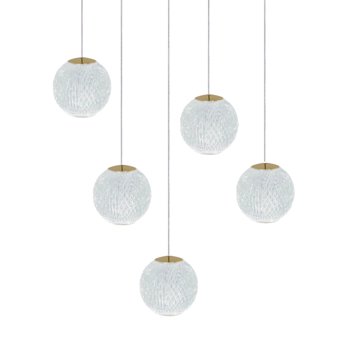 Lampa wisząca szklane klosze LED 3000K EDEM 5 złota AZ6018 - AZzardo - obrazek 2