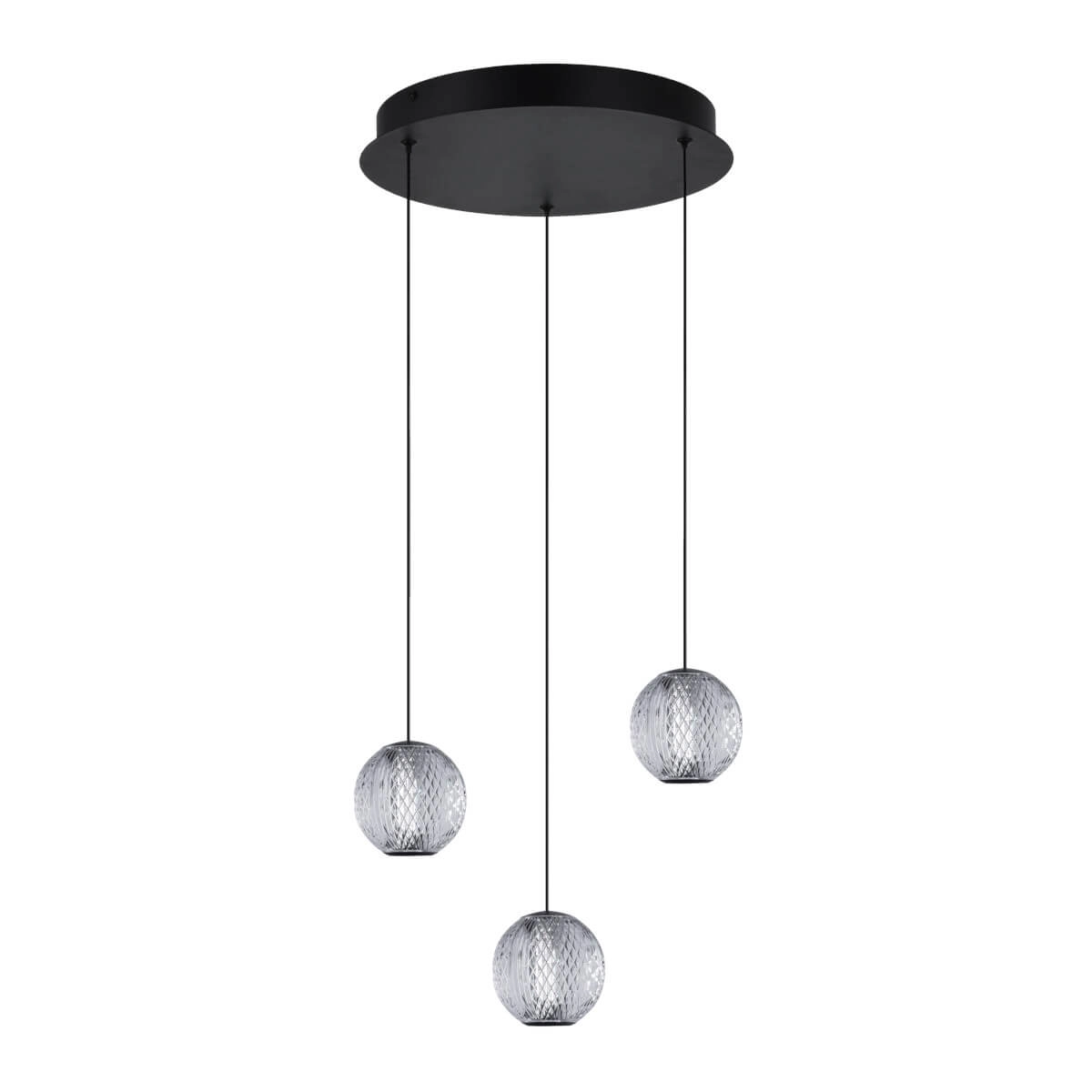 Lampa wisząca szklane klosze LED 3000K EDEM 3 czarna AZ6019 - AZzardo