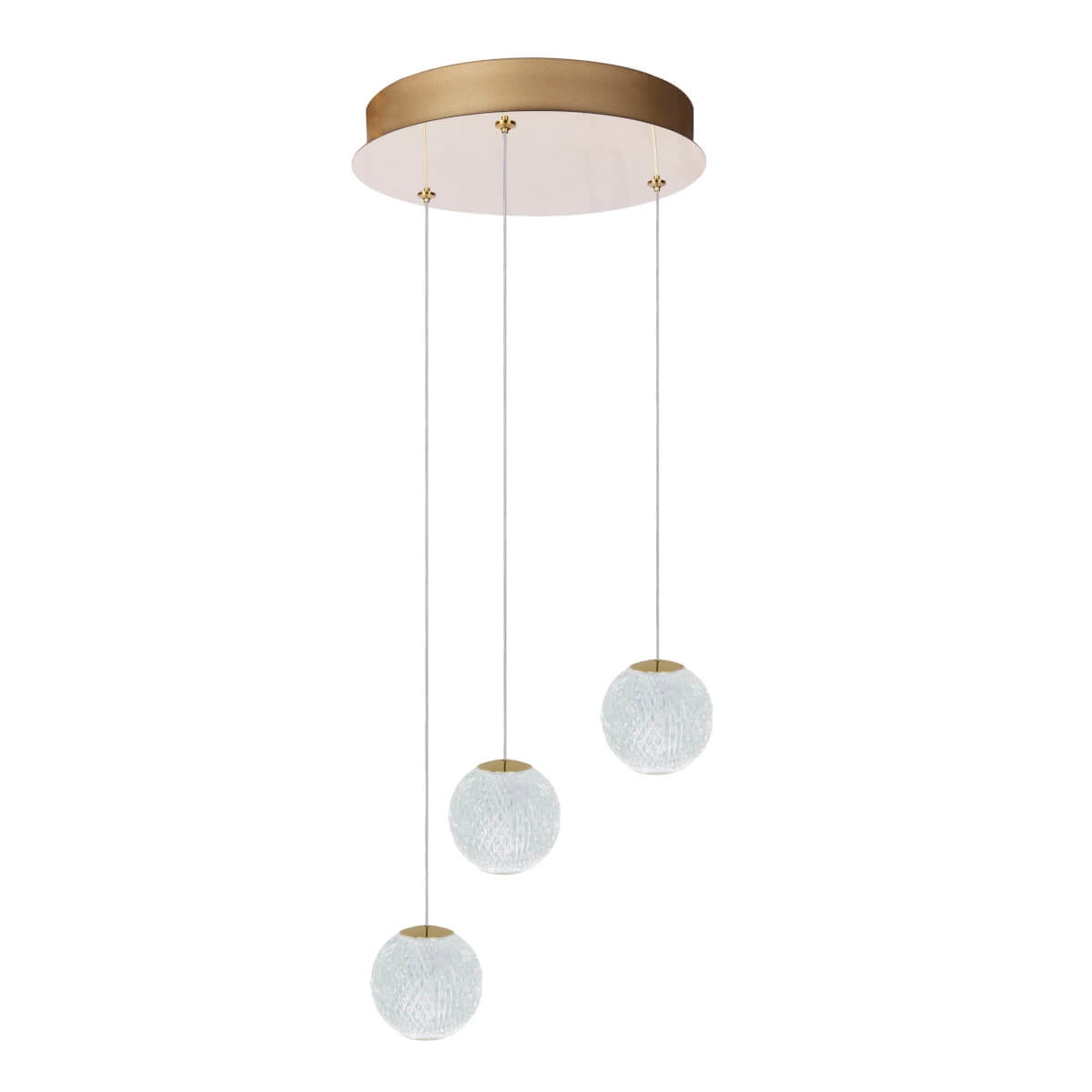 Lampa wisząca szklane klosze LED 3000K EDEM 3 złota AZ6020 - AZzardo