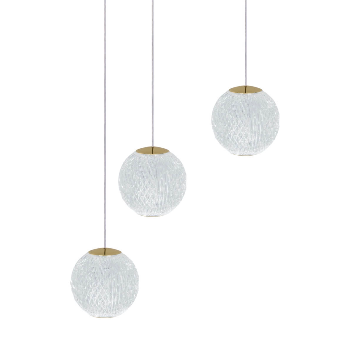 Lampa wisząca szklane klosze LED 3000K EDEM 3 złota AZ6020 - AZzardo - obrazek 2