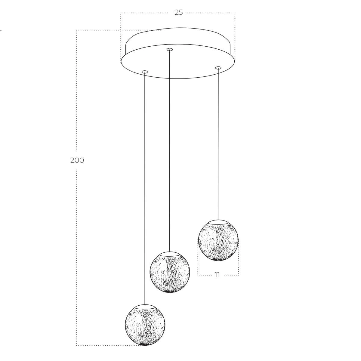 Lampa wisząca szklane klosze LED 3000K EDEM 3 złota AZ6020 - AZzardo - obrazek 3