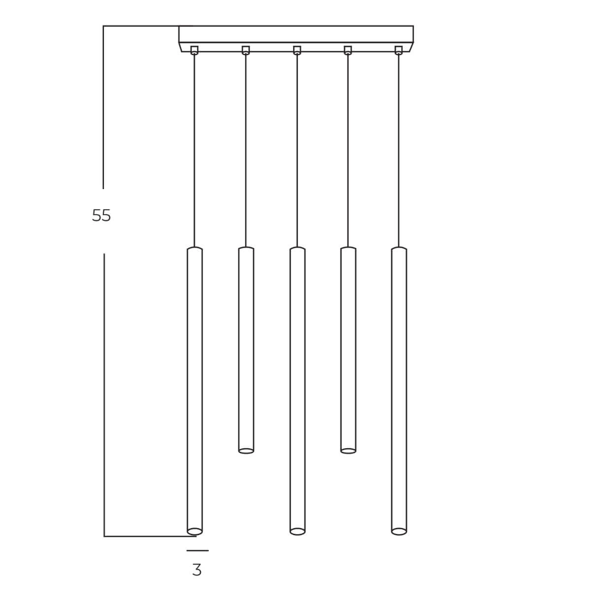 Lampa wisząca VERNO 5 3000K BK AZ6314 - AZzardo - obrazek 3