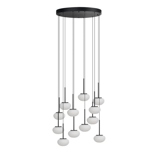 Lampa wisząca na wysoki sufit lub antresole kule SERENITY 12 czarny AZ6534 - AZzardo