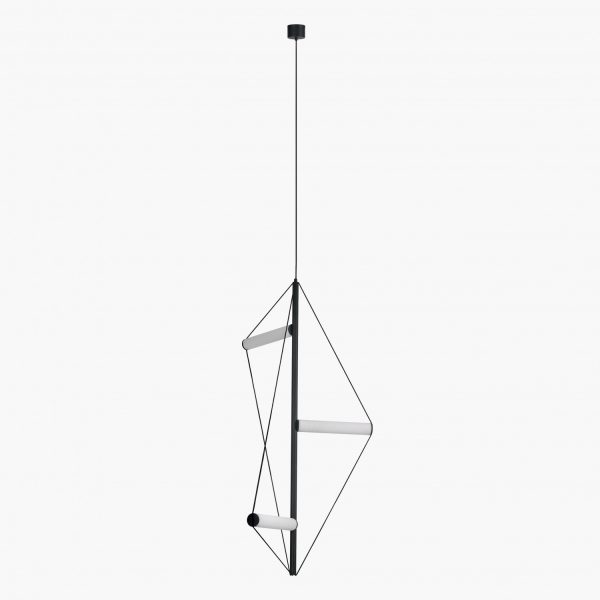 Lampa wisząca designerska na antresole lub klatkę schodową ORION czarna AZ6535 - AZzardo