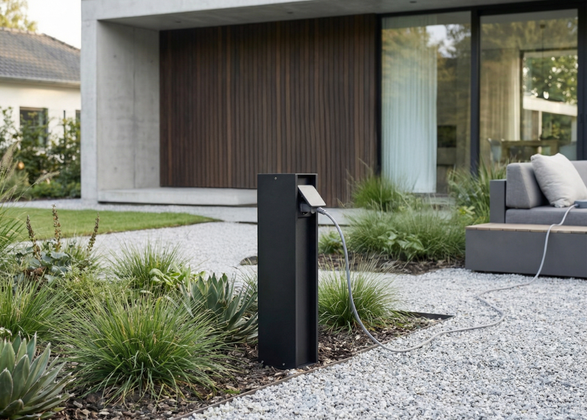 Słupek ogrodowy z gniazdkiem OUTDOOR PLUG 2kW IP54 BK AZ6849 - AZzardo