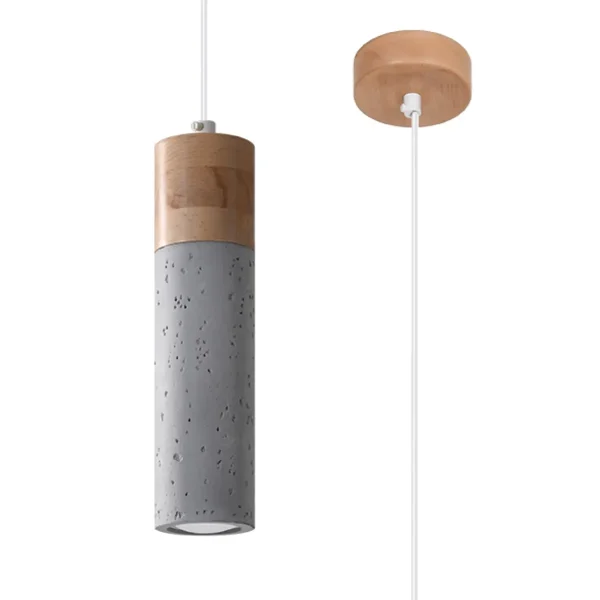 Lampa wisząca ZANE 1 szara SL.0965 - Sollux