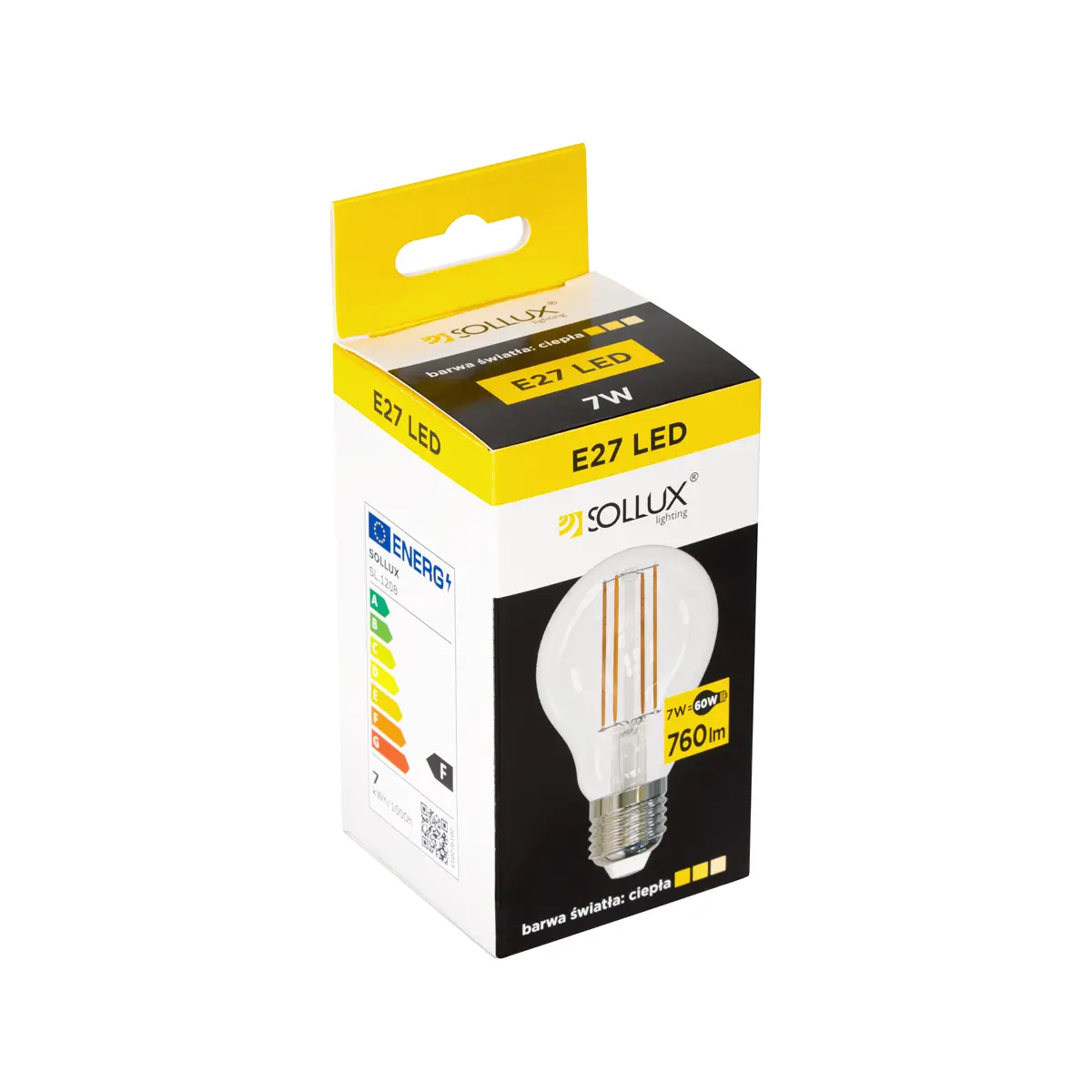Żarówka LED E27 3000K 7W 760lm SL.1208 - Sollux - obrazek 3