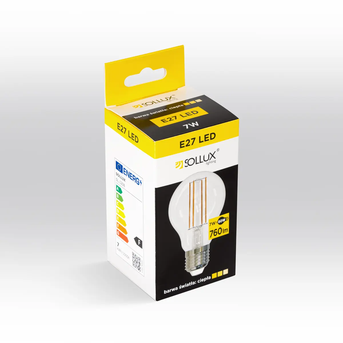 Żarówka LED E27 3000K 7W 760lm SL.1208 - Sollux - obrazek 4