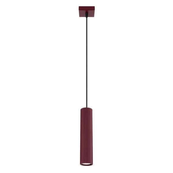Lampa wisząca aluminiowa burgundowa 1-punktowa KARBON 1 z serii KARBON SL.1918 - Sollux Lighting