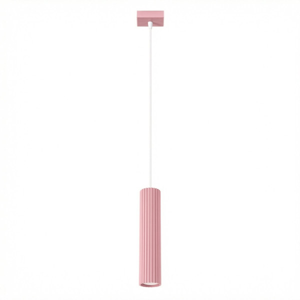 Lampa wisząca aluminiowa różowa 1-punktowa KARBON 1 z serii KARBON SL.1931 - Sollux Lighting