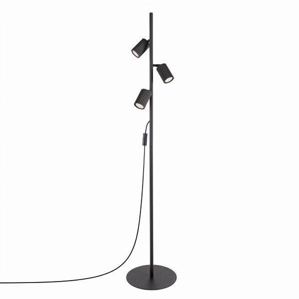 Lampa podłogowa aluminiowa czarna 3-punktowa KARBON 3 z serii KARBON SL.2016 - Sollux Lighting