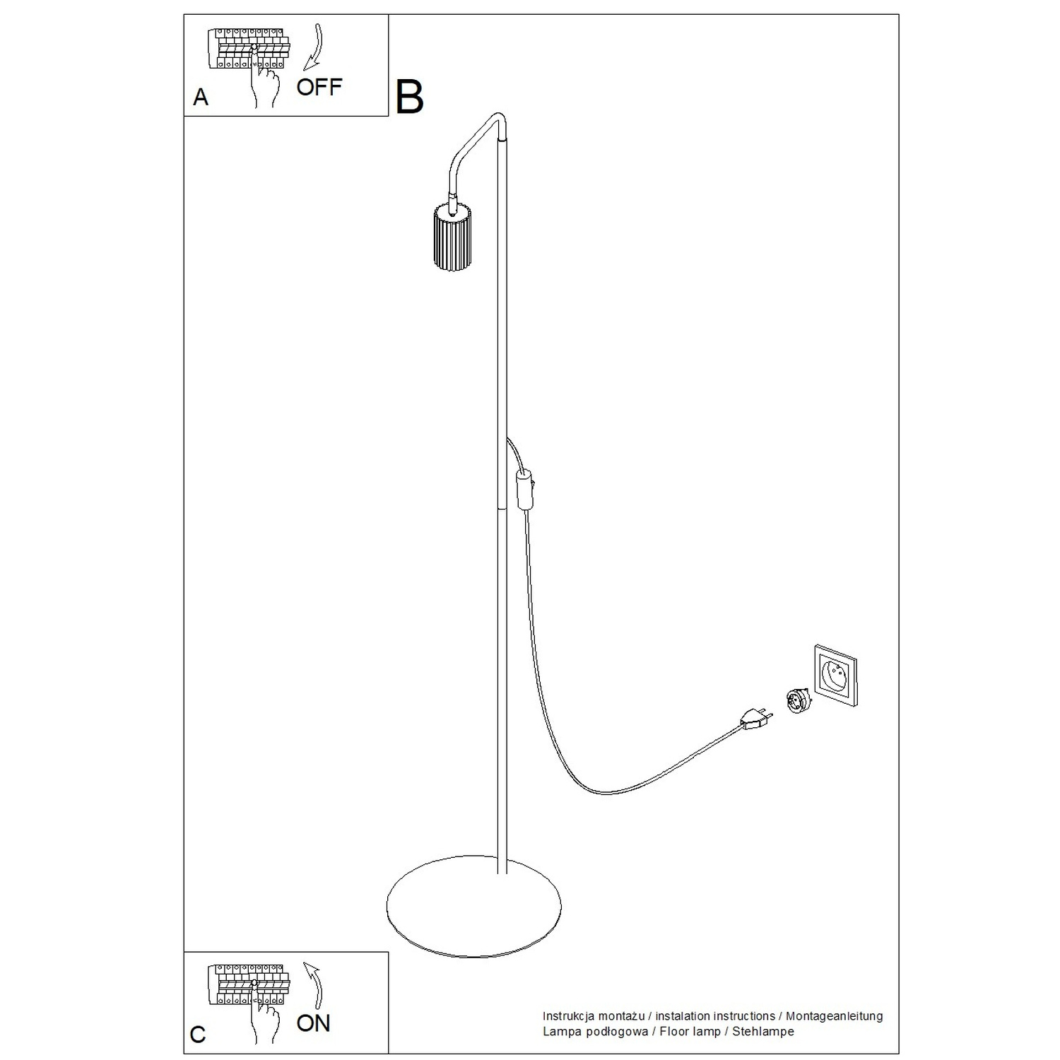 Lampa podłogowa aluminiowa beżowa 160cm z serii KARBON SL.2017 - Sollux Lighting - obrazek 10
