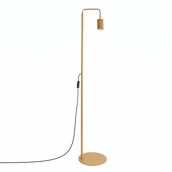 Lampa podłogowa aluminiowa złota wysoka 118cm z serii KARBON SL.2021 - Sollux Lighting
