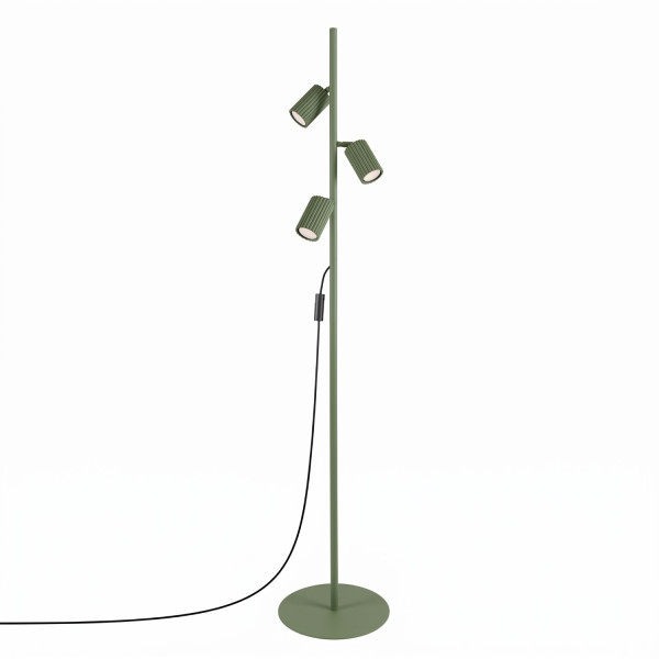 Lampa podłogowa aluminiowa oliwkowa 3-punktowa KARBON 3 SL.2026 - Sollux Lighting