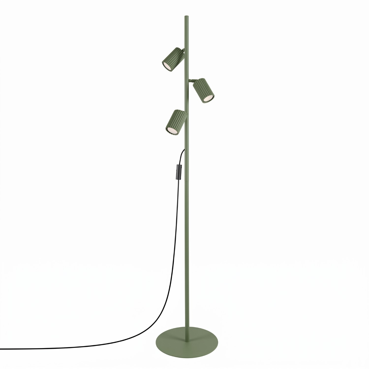 Lampa podłogowa aluminiowa oliwkowa 3-punktowa KARBON 3 SL.2026 - Sollux Lighting