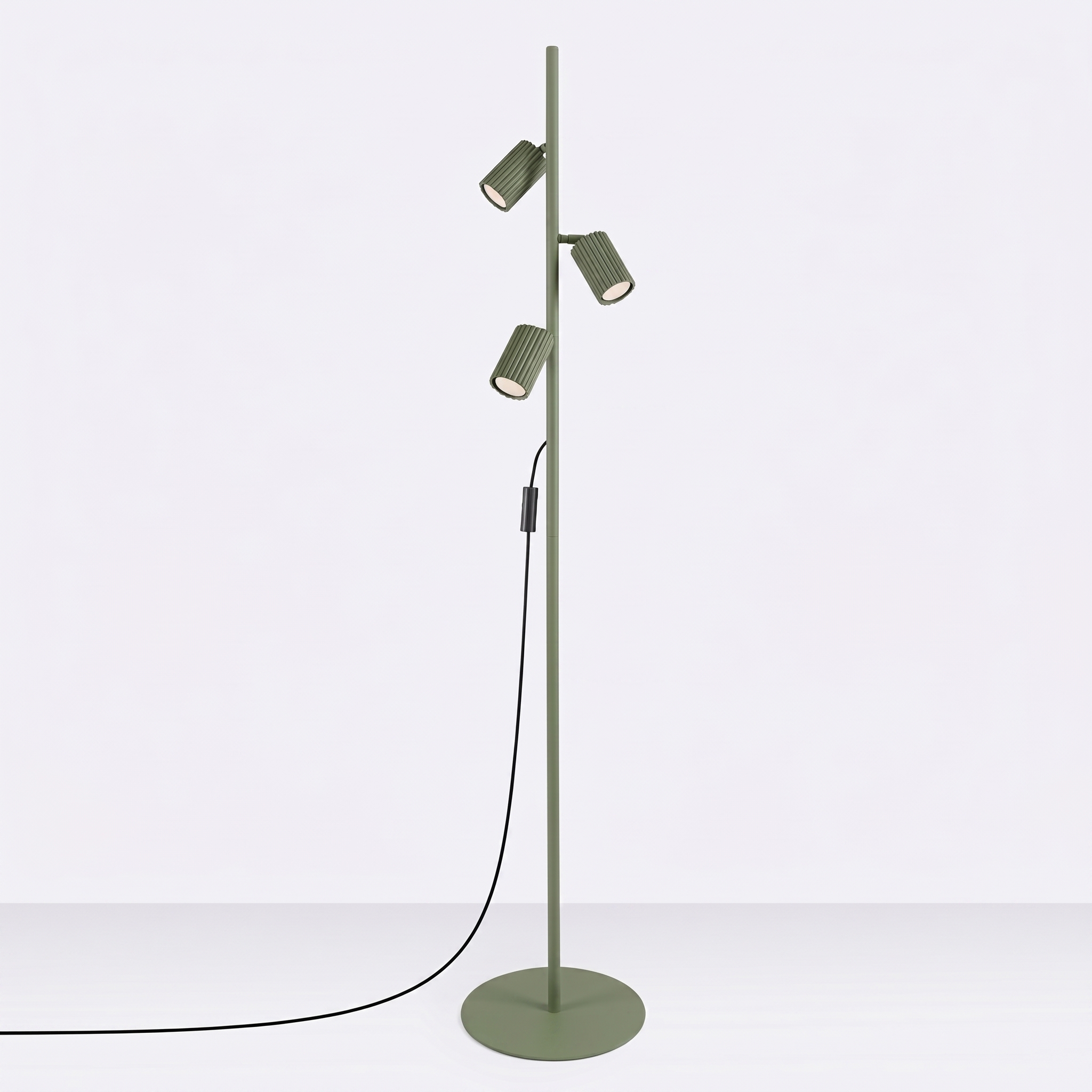 Lampa podłogowa aluminiowa oliwkowa 3-punktowa KARBON 3 SL.2026 - Sollux Lighting - obrazek 2