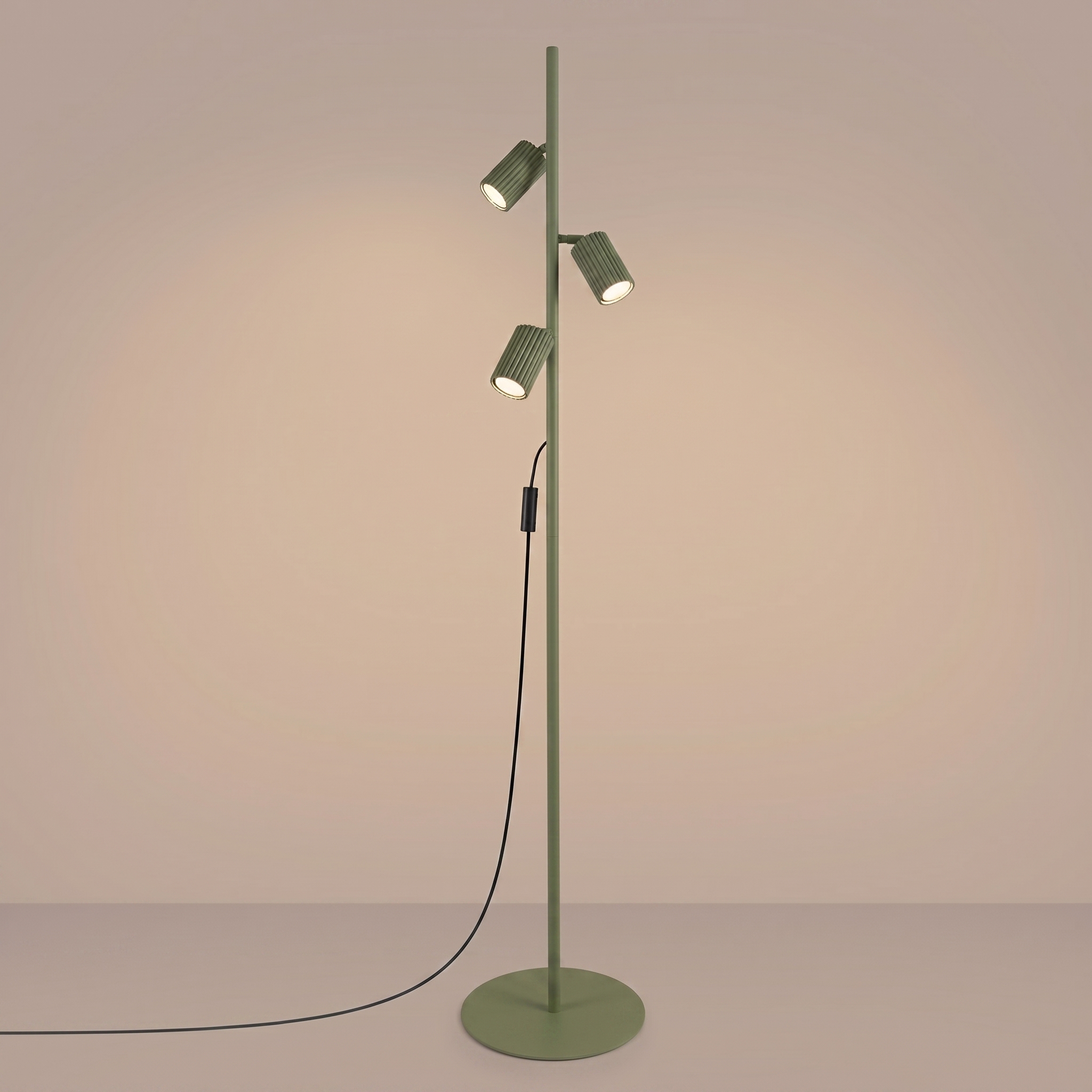 Lampa podłogowa aluminiowa oliwkowa 3-punktowa KARBON 3 SL.2026 - Sollux Lighting - obrazek 3