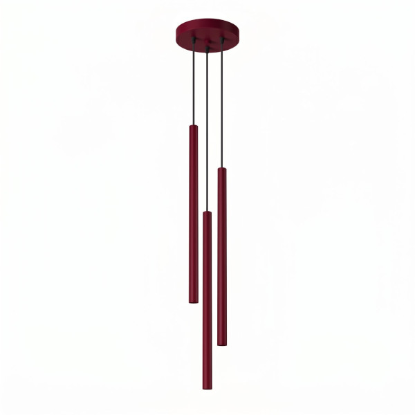 Lampa wisząca stalowa burgundowa 3-punktowa z serii PASTELO SL.2123 - Sollux Lighting