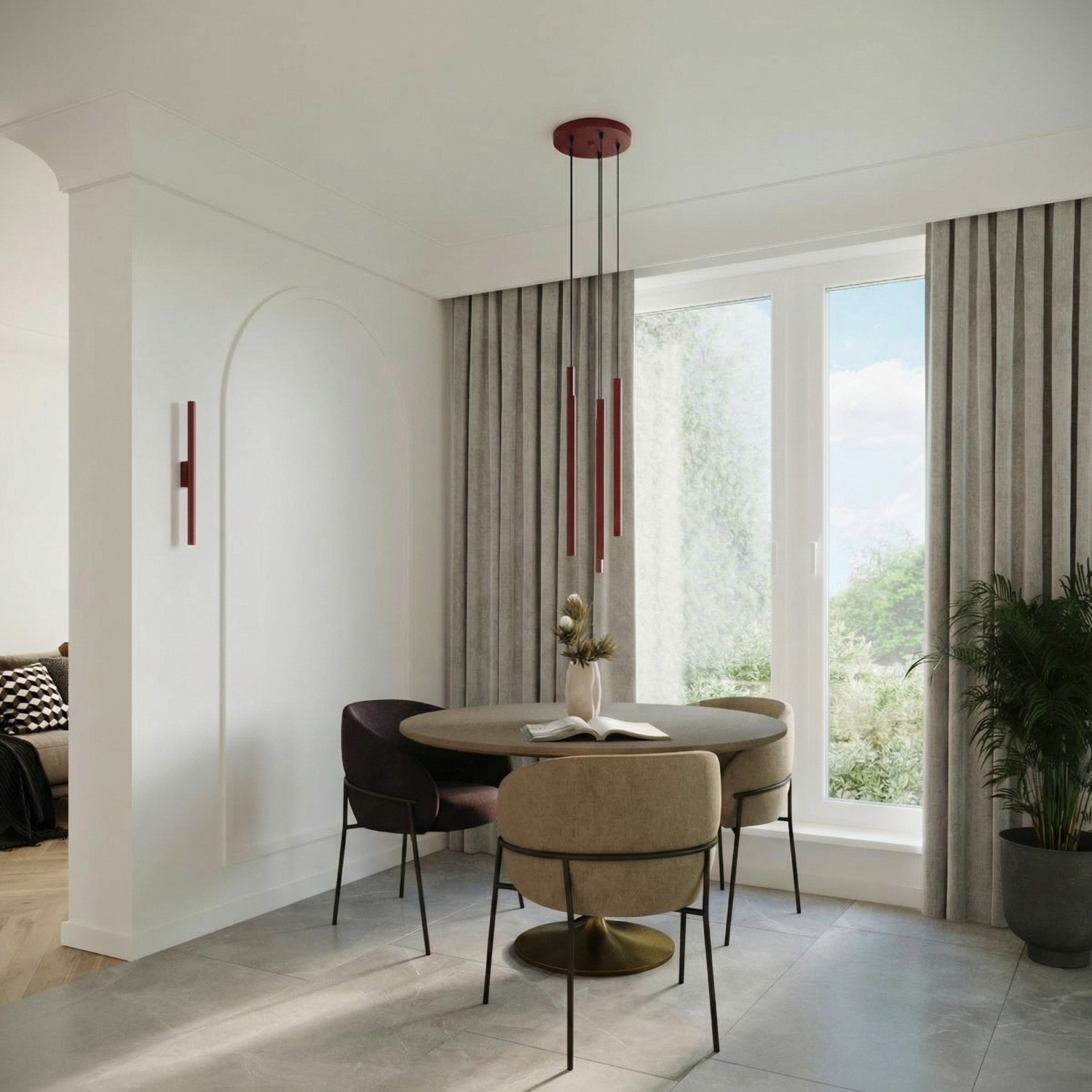 Kinkiet stalowy burgundowy 2-punktowy 50cm z serii PASTELO SL.2124 - Sollux Lighting - obrazek 8
