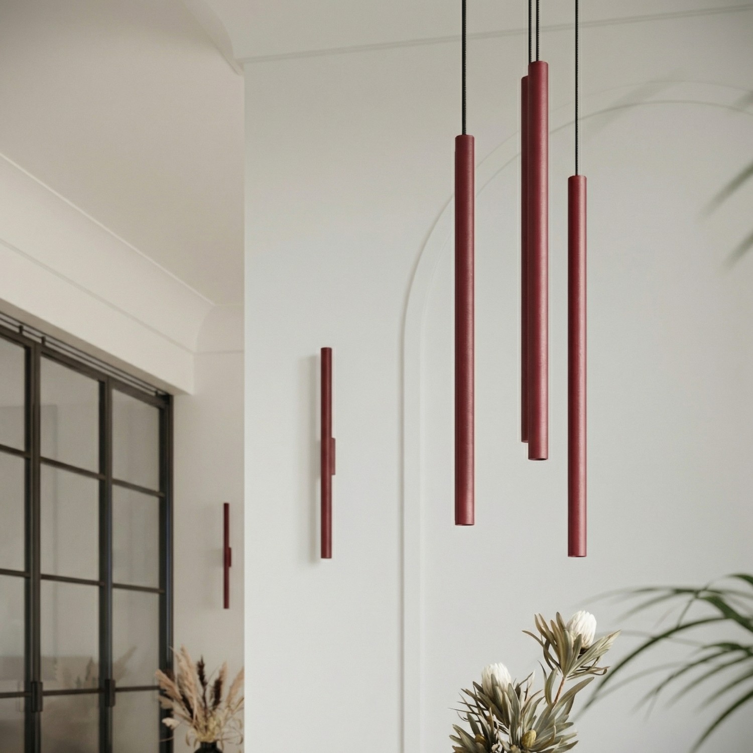 Kinkiet stalowy burgundowy 2-punktowy 50cm z serii PASTELO SL.2124 - Sollux Lighting - obrazek 9