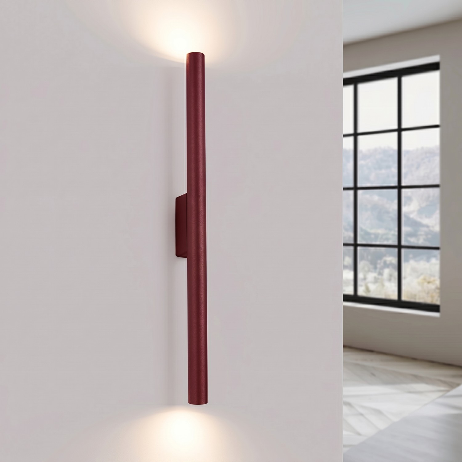 Kinkiet stalowy burgundowy 2-punktowy 50cm z serii PASTELO SL.2124 - Sollux Lighting - obrazek 3