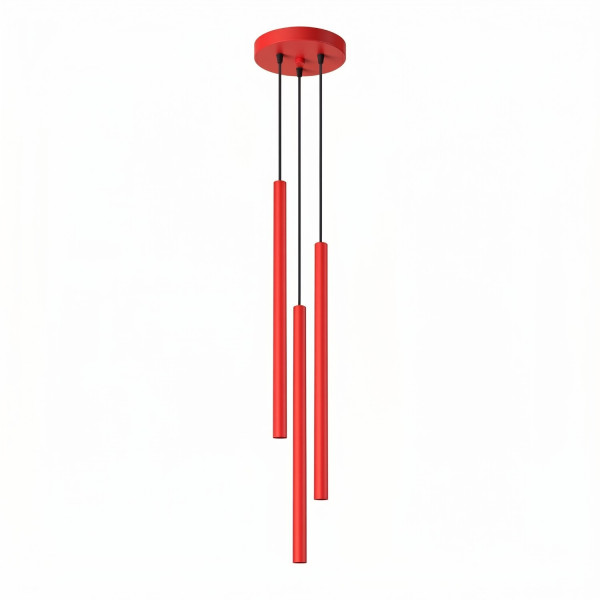 Lampa wisząca stalowa czerwona 3-punktowa z serii PASTELO SL.2143 - Sollux Lighting