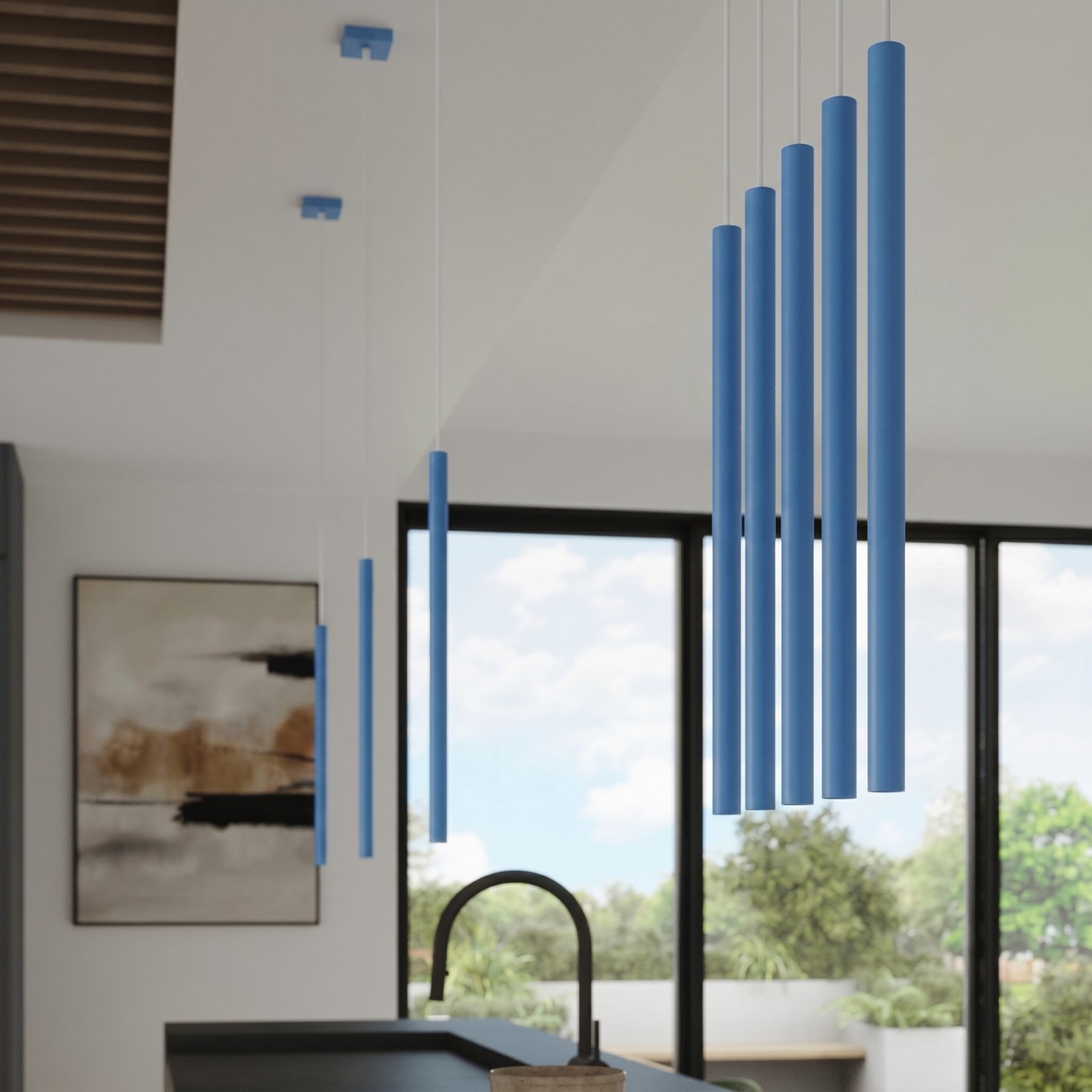 Kinkiet stalowy błękitny 2-punktowy 50cm z serii PASTELO SL.2152 - Sollux Lighting - obrazek 9