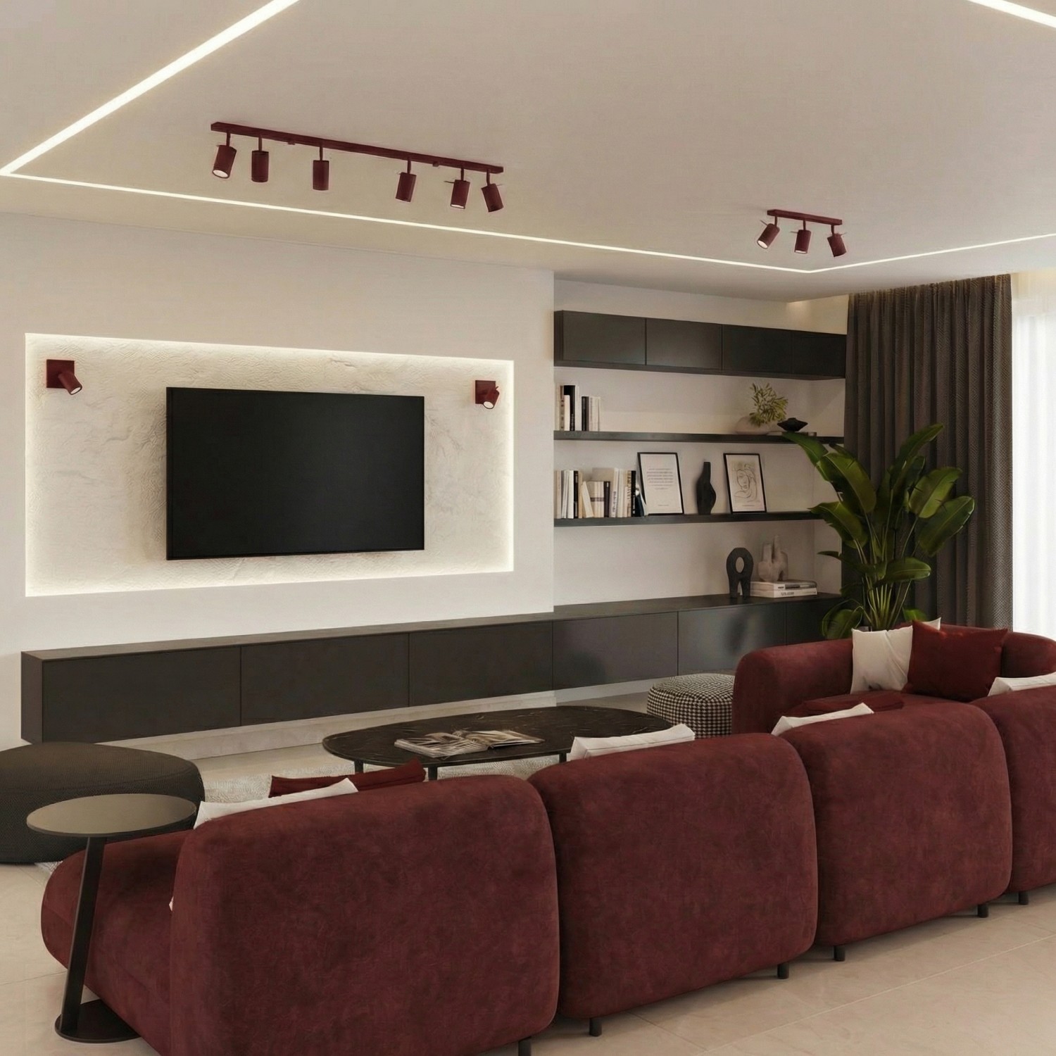 Kinkiet stalowy burgundowy regulowany 8cm RING SL.2159 - Sollux Lighting - obrazek 10