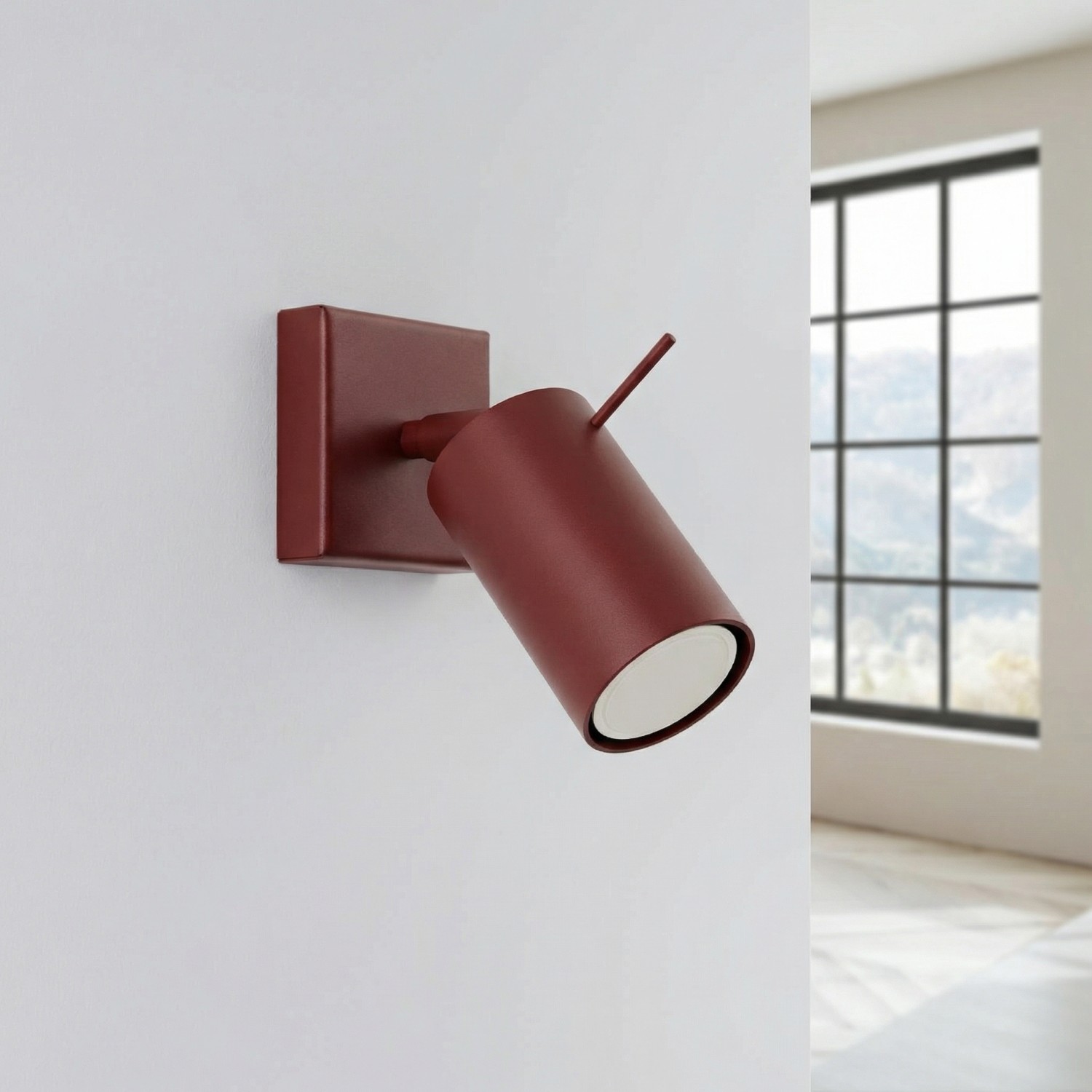 Kinkiet stalowy burgundowy regulowany 8cm RING SL.2159 - Sollux Lighting - obrazek 2