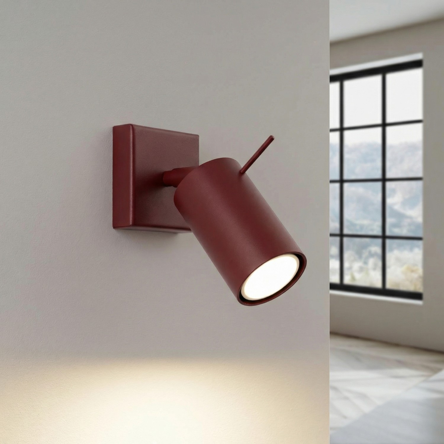 Kinkiet stalowy burgundowy regulowany 8cm RING SL.2159 - Sollux Lighting - obrazek 3