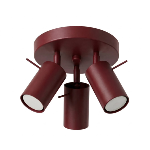 Plafon stalowy burgundowy 3-punktowy z serii RING SL.2162 - Sollux Lighting