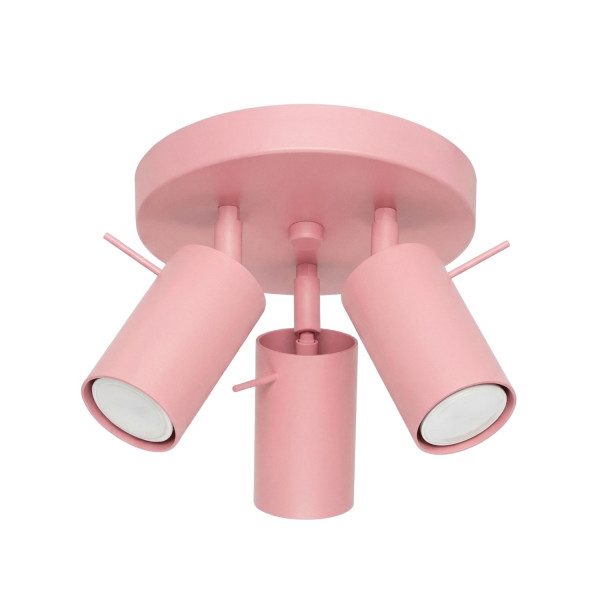 Plafon stalowy różowy kwadratowy 3-punktowy z serii RING SL.2174 - Sollux Lighting