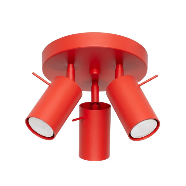 Plafon stalowy czerwony 3-punktowy z serii RING SL.2192 - Sollux Lighting