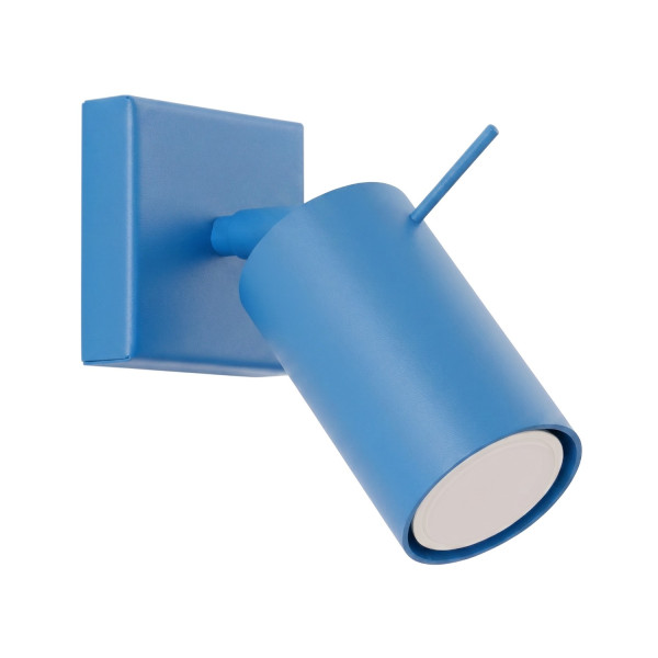 Kinkiet stalowy błękitny kwadratowy 15cm RING SL.2201 - Sollux Lighting