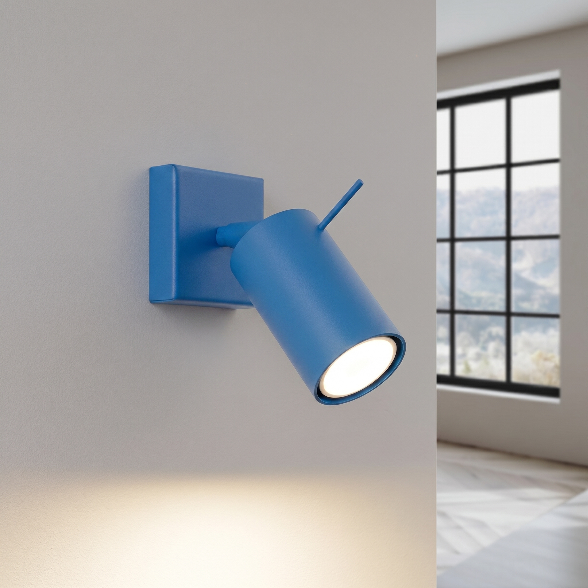 Kinkiet stalowy błękitny kwadratowy 15cm RING SL.2201 - Sollux Lighting - obrazek 3