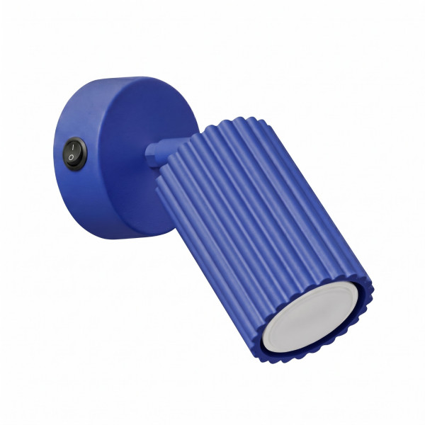 Kinkiet aluminiowy ultramaryna z włącznikiem KARBON SL.2319 - Sollux Lighting