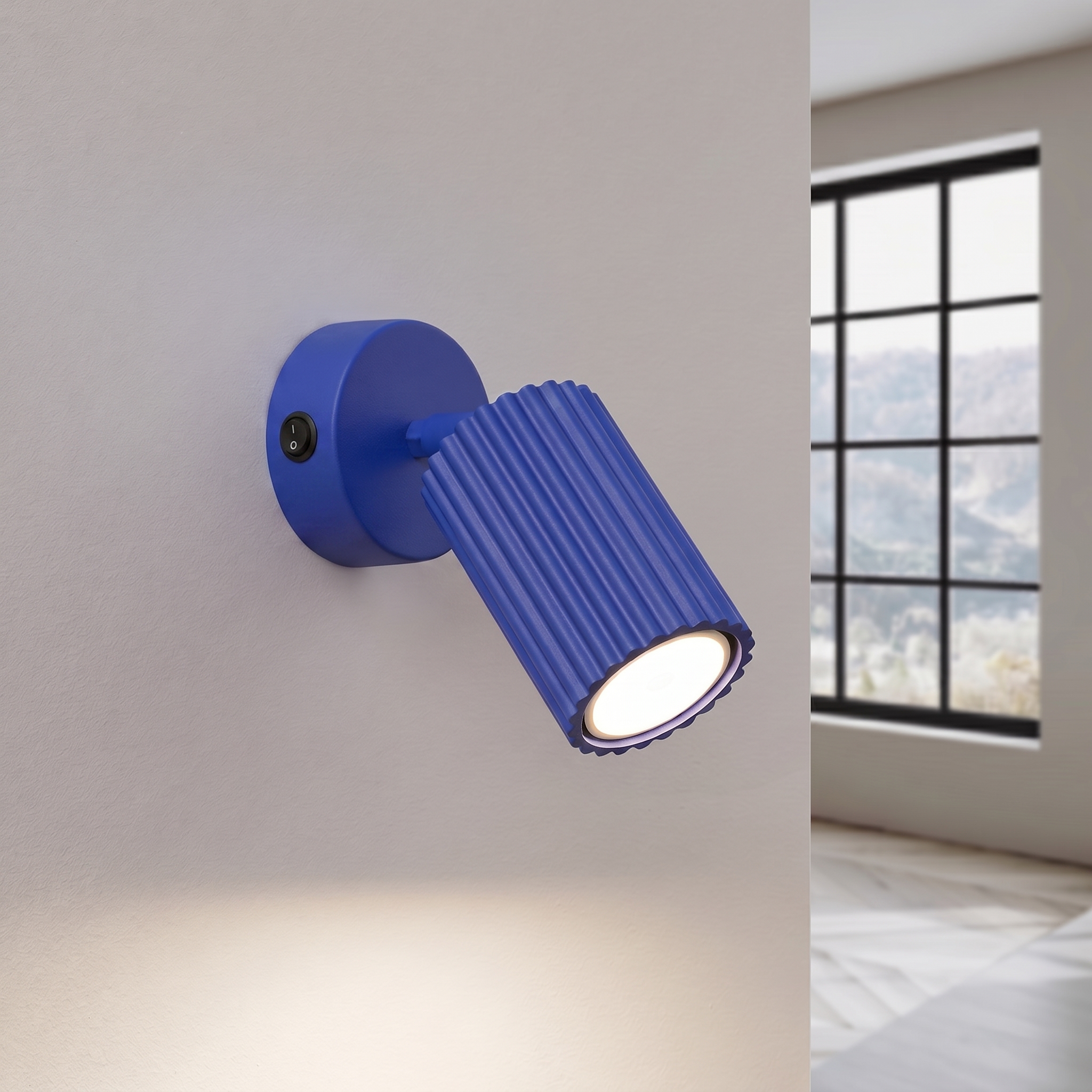 Kinkiet aluminiowy ultramaryna z włącznikiem KARBON SL.2319 - Sollux Lighting - obrazek 3