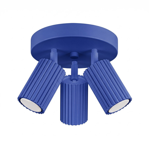 Plafon aluminiowy kwadratowy 3-punktowy ultramaryna KARBON 3P z serii KARBON SL.2323 - Sollux Lighting