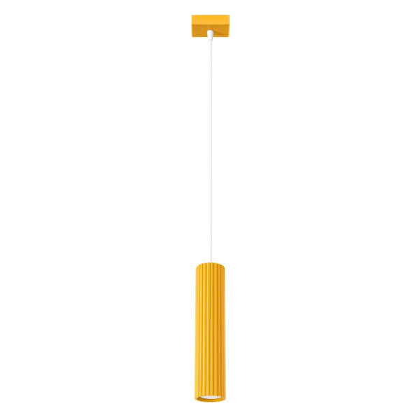 Lampa wisząca aluminiowa żółta 1-punktowa z serii KARBON SL.2334 - Sollux Lighting