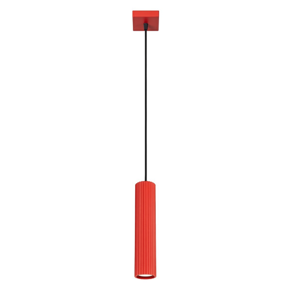 Lampa wisząca aluminiowa czerwona 1-punktowa KARBON 1 z serii KARBON SL.2335 - Sollux Lighting