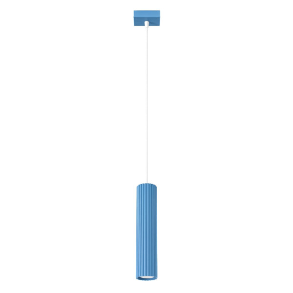 Lampa wisząca aluminiowa błękitna 1-punktowa KARBON 1 z serii KARBON SL.2337 - Sollux Lighting