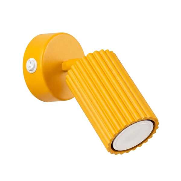 Kinkiet aluminiowy żółty z włącznikiem i regulacją kąta KARBON SL.2356 - Sollux Lighting