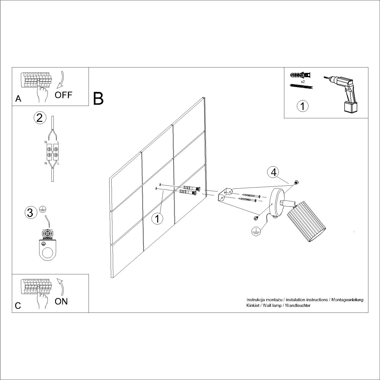 Kinkiet aluminiowy żółty z włącznikiem i regulacją kąta KARBON SL.2356 - Sollux Lighting - obrazek 8
