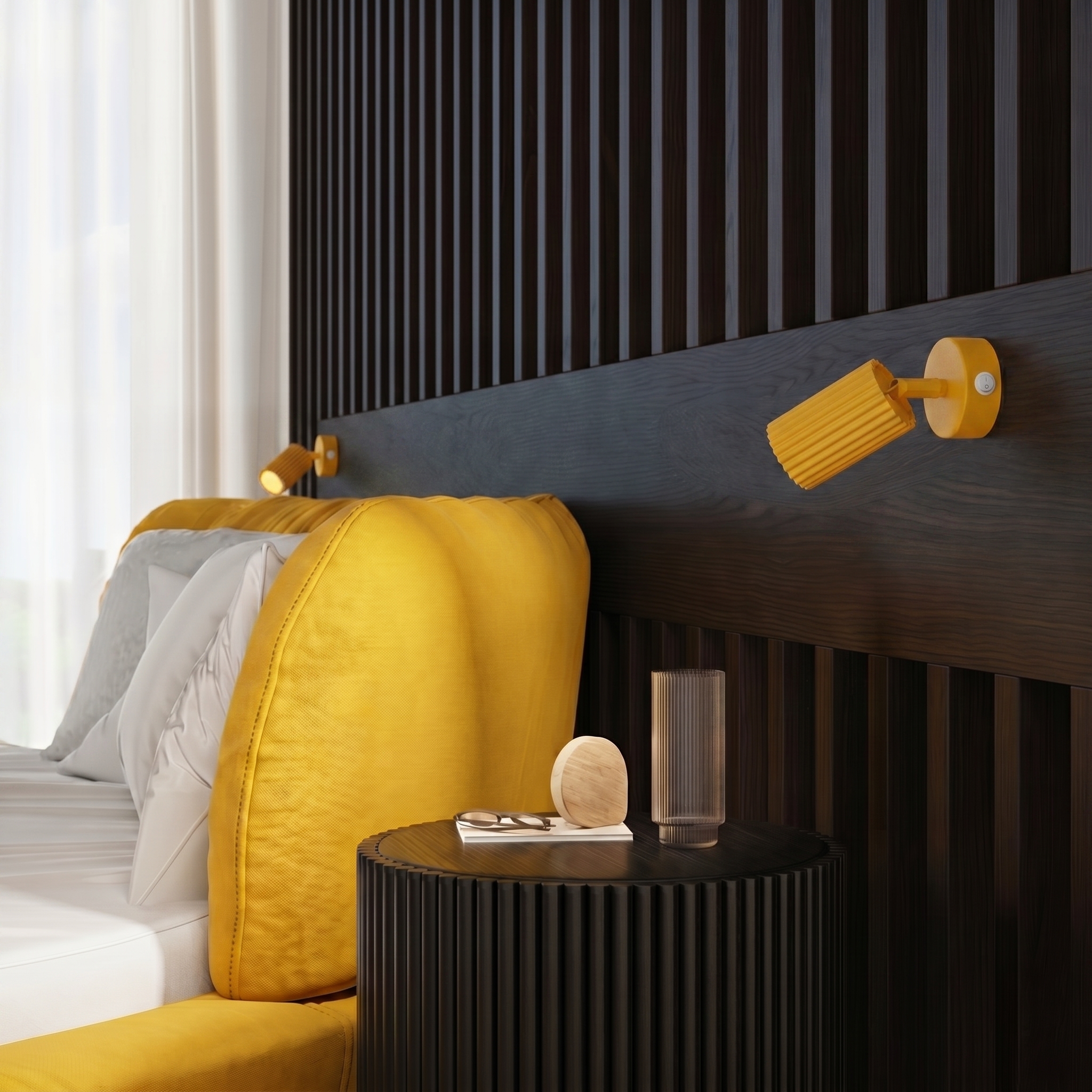 Kinkiet aluminiowy żółty z włącznikiem i regulacją kąta KARBON SL.2356 - Sollux Lighting - obrazek 10