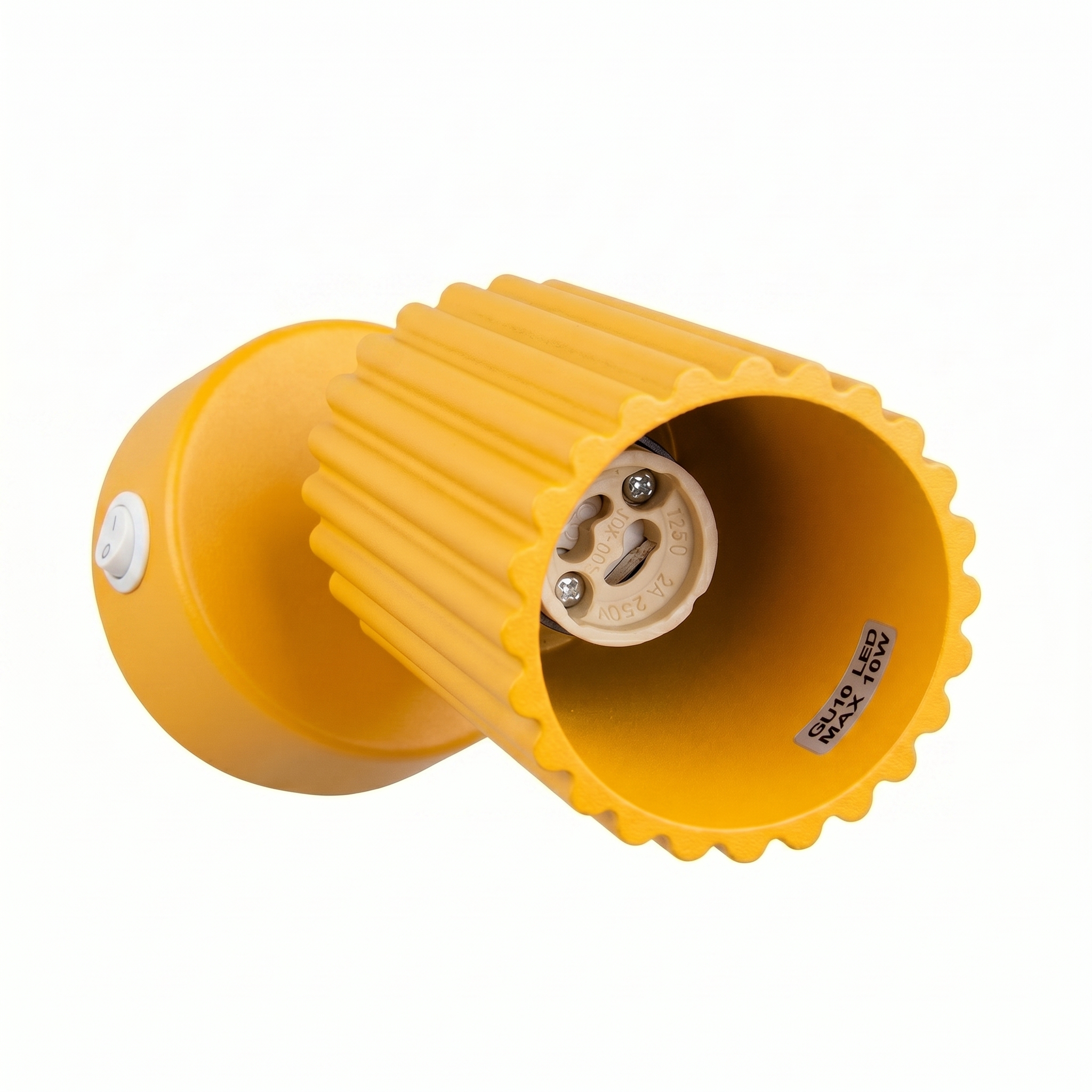 Kinkiet aluminiowy żółty z włącznikiem i regulacją kąta KARBON SL.2356 - Sollux Lighting - obrazek 5