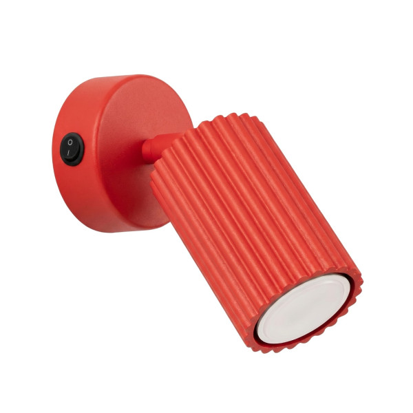 Kinkiet aluminiowy czerwony regulowany z włącznikiem KARBON SL.2363 - Sollux Lighting