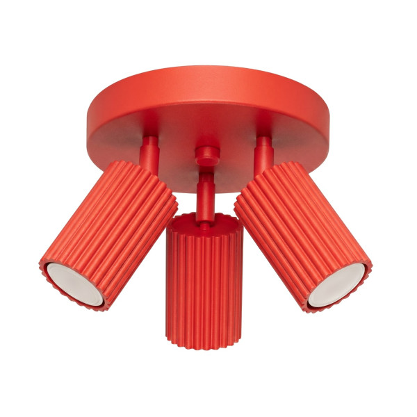 Plafon aluminiowy czerwony 3-punktowy z regulacją KARBON z serii KARBON SL.2367 - Sollux Lighting