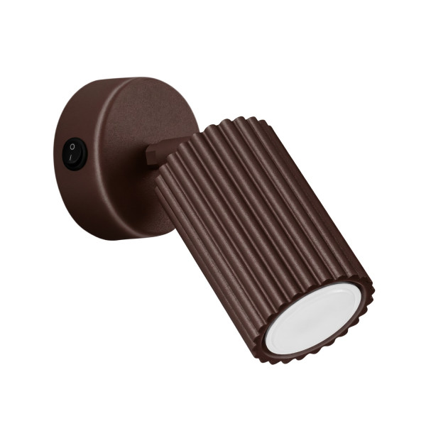 Kinkiet aluminiowy brązowy kulisty z włącznikiem KARBON SL.2370 - Sollux Lighting